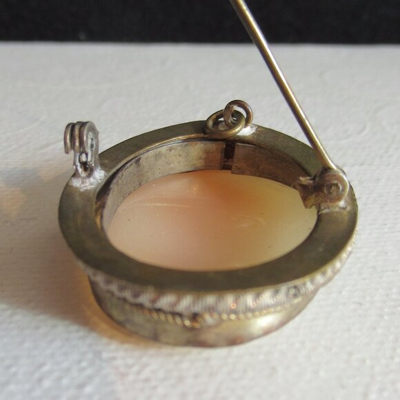 Antique, Victorian style, Shell Cameo, Brooch/Pendant, Silver - Picture 9 of 10